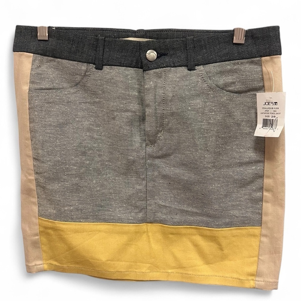 NWT Joe's Jeans denim colorblock Jacqui mini skirt  size 28